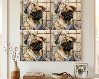Pug Spa Dog Ceramic Tile thumbnail 4