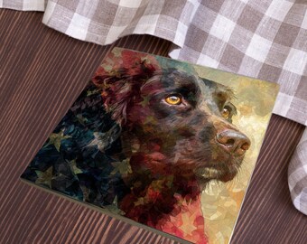 Boykin Spaniel USA Flag Patriotic Dog Ceramic Tile thumbnail 3