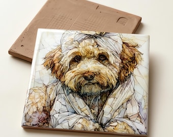 Lagotto Romagnolo Spa Dog Ceramic Tile thumbnail 3