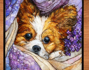 Papillon Under the Blanket Ceramic Tile thumbnail 1
