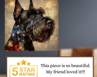 Miniature Schnauzer USA Flag Patriotic Dog Ceramic Tile thumbnail 4