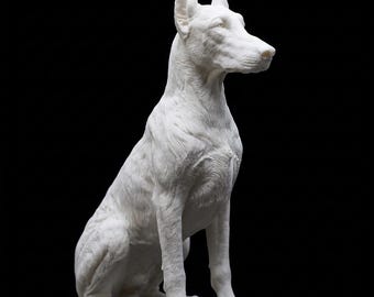 Doberman Pinscher Realistic Seated Dog Statue thumbnail 2