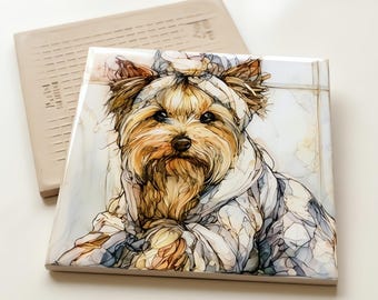 Silky Terrier Spa Dog Ceramic Tile thumbnail 3