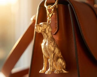Great Dane Gold Dog Sculpture Bag Charm thumbnail 1