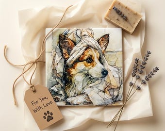 Cardigan Welsh Corgi Spa Dog Ceramic Tile thumbnail 2