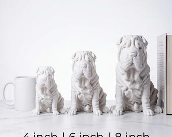Shar Pei Realistic Seated Dog Statue thumbnail 3