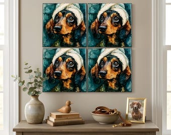 Dachshund Spa Dog Ceramic Tile thumbnail 4