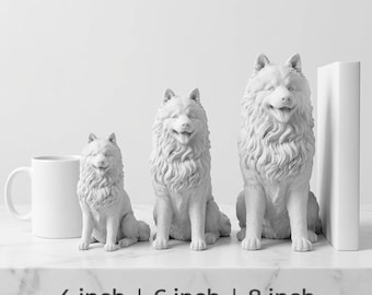 Samoyed Realistic Seated Dog Statue thumbnail 3
