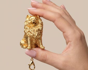 Pomeranian Gold Dog Sculpture Bag Charm thumbnail 4