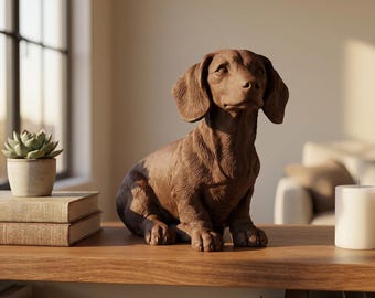 Dachshund Realistic Seated Dog Statue thumbnail 4