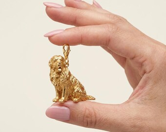 Newfoundland Gold Dog Sculpture Bag Charm thumbnail 4