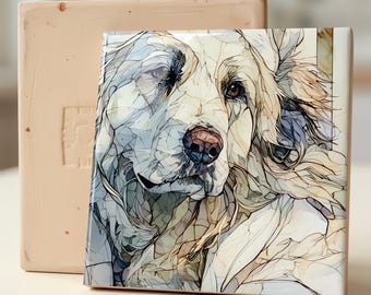 Great Pyrenees Spa Dog Ceramic Tile thumbnail 3