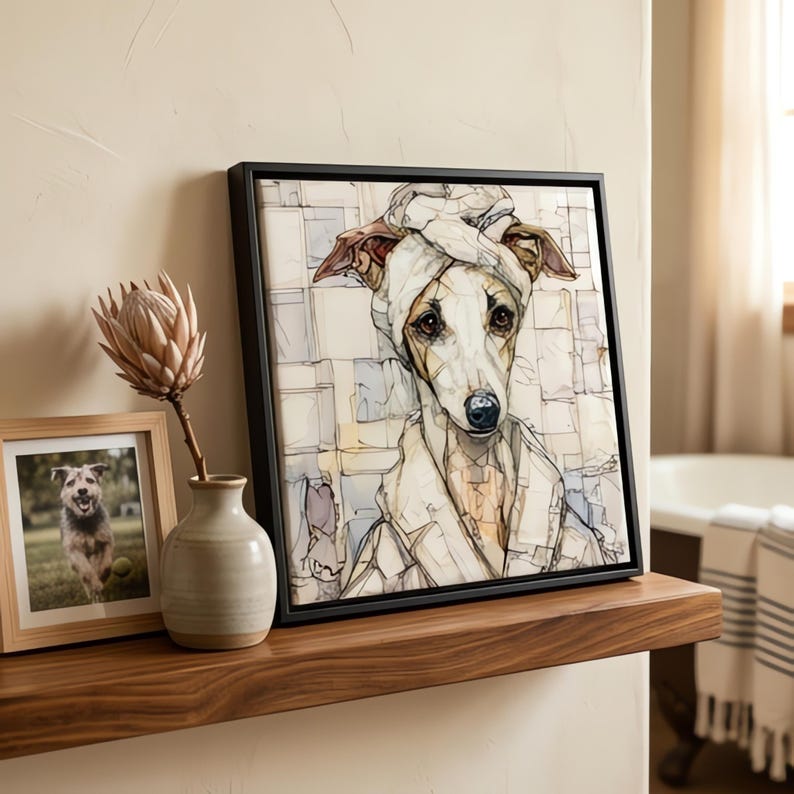 Whippet Spa Dog Ceramic Tile