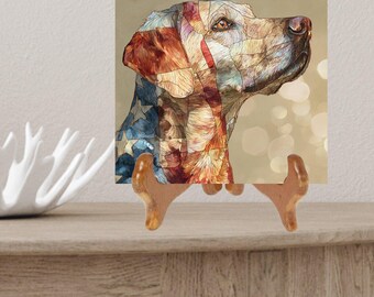 Labrador Retriever USA Flag Patriotic Dog Ceramic Tile thumbnail 2