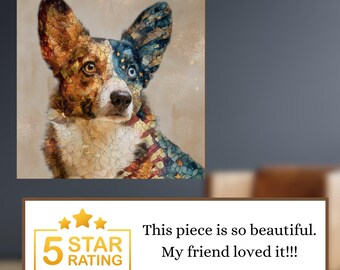 Cardigan Welsh Corgi USA Flag Patriotic Dog Ceramic Tile thumbnail 4