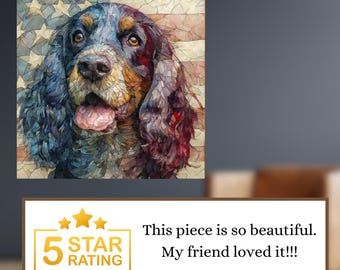 Cocker Spaniel USA Flag Patriotic Dog Ceramic Tile thumbnail 4
