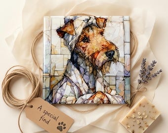 Wire Fox Terrier Spa Dog Ceramic Tile thumbnail 2