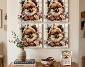 Pomeranian Spa Dog Ceramic Tile thumbnail 4