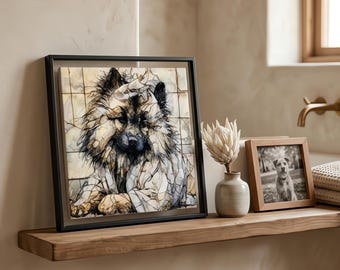 Keeshond Spa Dog Ceramic Tile thumbnail 1