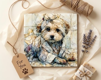 Maltese Spa Dog Ceramic Tile thumbnail 2