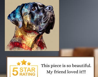 English Mastiff USA Flag Patriotic Dog Ceramic Tile thumbnail 4