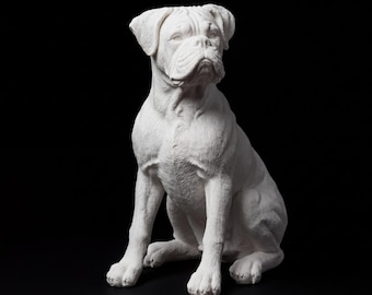Boxer Realistic Seated Dog Statue thumbnail 2