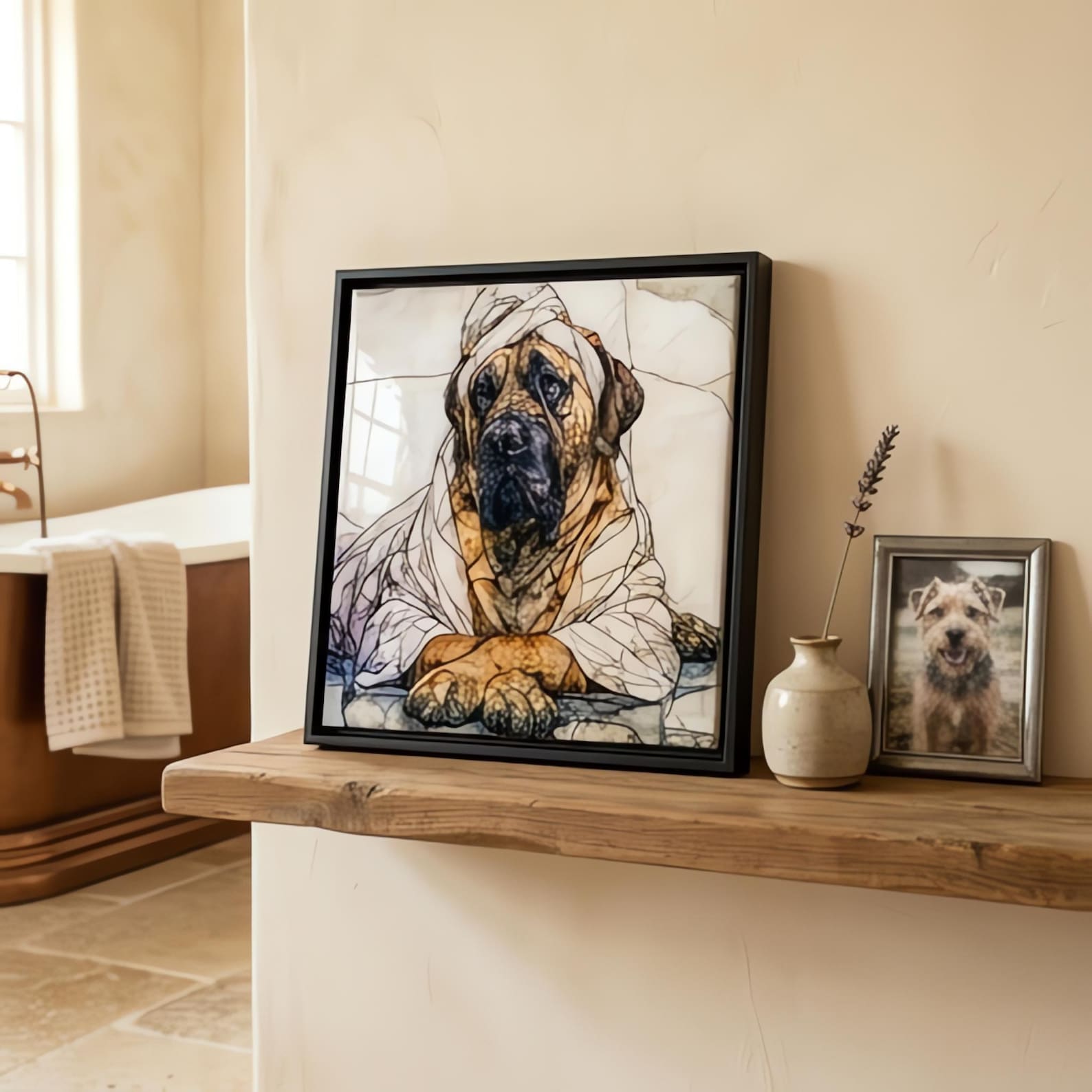 English Mastiff Spa Dog Ceramic Tile