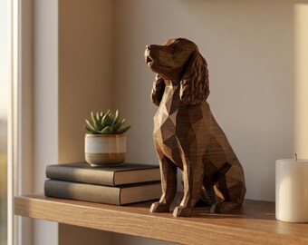 Boykin Spaniel Low-Poly Geometric Dog Statue thumbnail 4