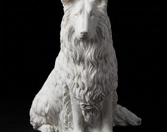Rough Collie Realistic Seated Dog Statue thumbnail 2