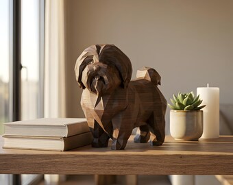 Coton de Tulear Low-Poly Geometric Dog Statue thumbnail 4