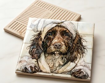 Boykin Spaniel Spa Dog Ceramic Tile thumbnail 3