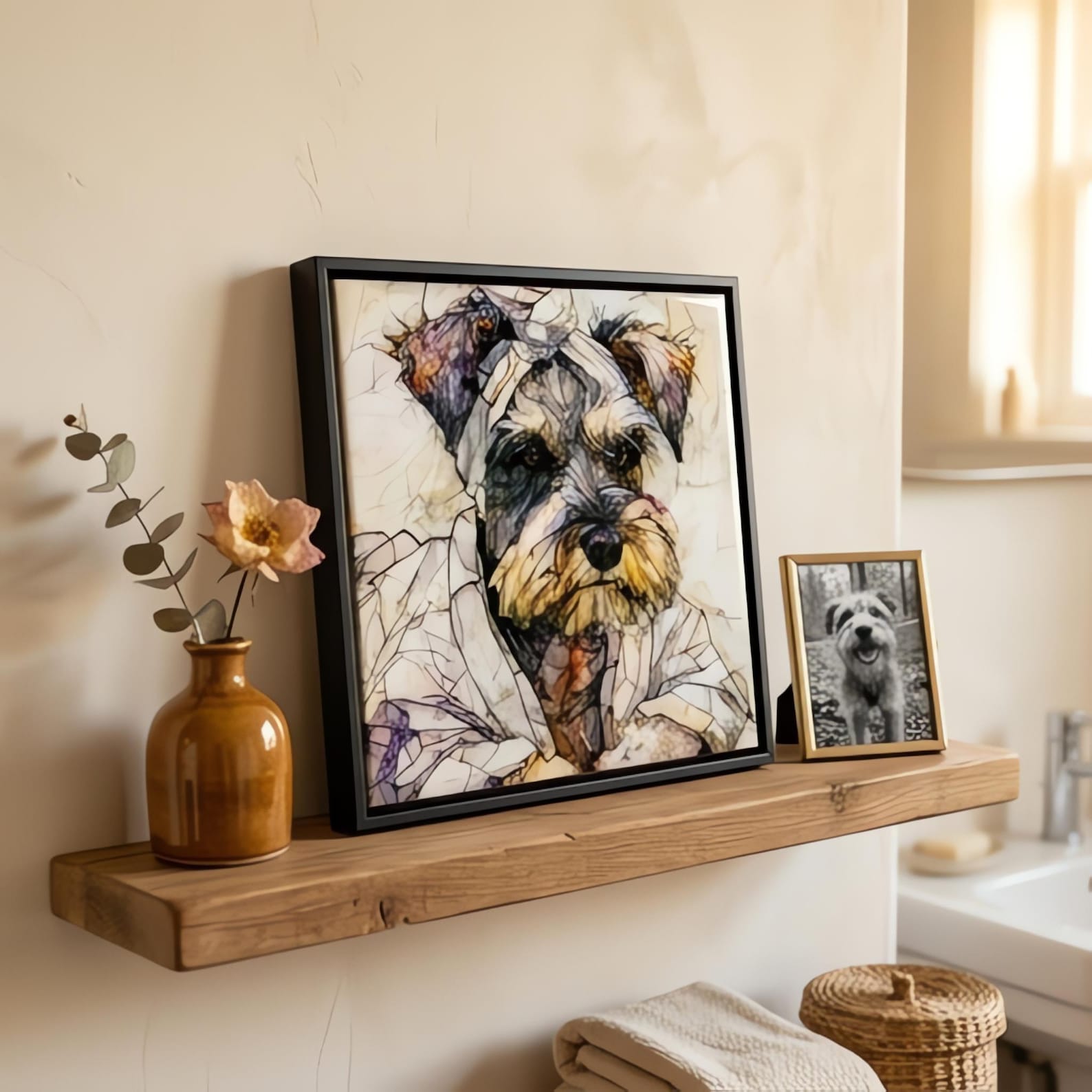Miniature Schnauzer Spa Dog Ceramic Tile