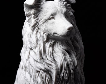 Shetland Sheepdog Realistic Seated Dog Statue thumbnail 2