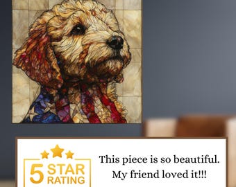 Goldendoodle USA Flag Patriotic Dog Ceramic Tile thumbnail 4
