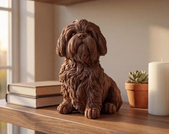 Shih Tzu Realistic Seated Dog Statue thumbnail 4