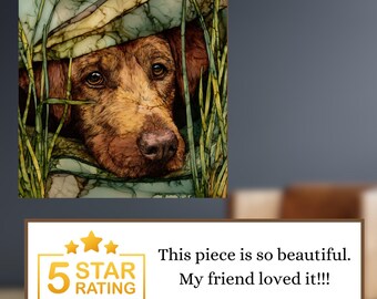 Chesapeake Bay Retriever Under the Blanket Ceramic Tile thumbnail 3