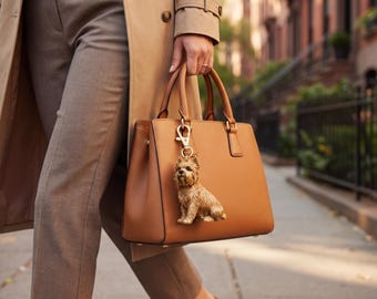 Cairn Terrier Gold Dog Sculpture Bag Charm thumbnail 3