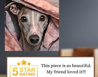 Italian Greyhound Under the Blanket Ceramic Tile thumbnail 3