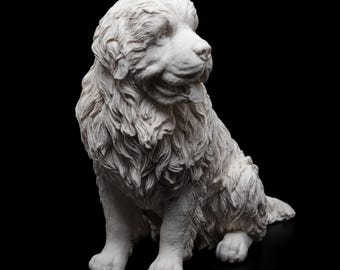 Newfoundland Realistic Seated Dog Statue thumbnail 2