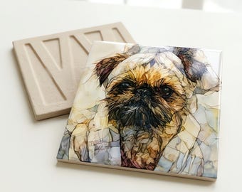 Brussels Griffon Spa Dog Ceramic Tile thumbnail 3