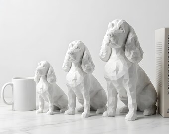 Cockapoo Low-Poly Geometric Dog Statue thumbnail 3