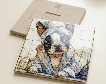 Boston Terrier Spa Dog Ceramic Tile thumbnail 3