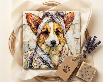 Pembroke Welsh Corgi Spa Dog Ceramic Tile thumbnail 2