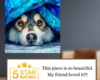 Pomsky Under the Blanket Ceramic Tile thumbnail 3