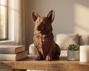 Pembroke Welsh Corgi Realistic Seated Dog Statue thumbnail 4