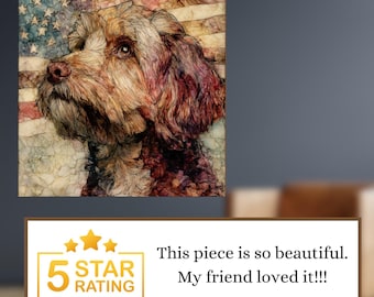 Cavapoo USA Flag Patriotic Dog Ceramic Tile thumbnail 4
