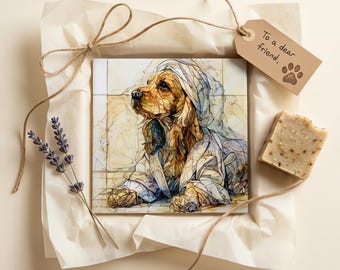 Cocker Spaniel Spa Dog Ceramic Tile thumbnail 2