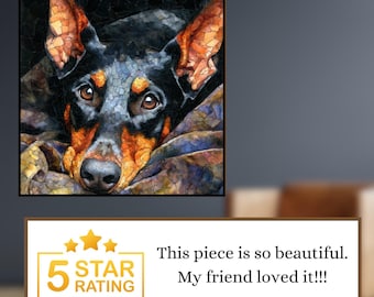 Doberman Pinscher Under the Blanket Ceramic Tile thumbnail 3