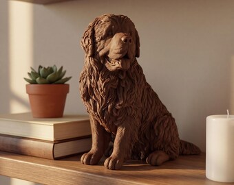 Newfoundland Realistic Seated Dog Statue thumbnail 4