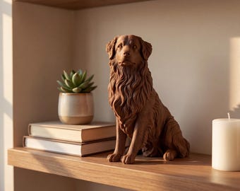 Australian Shepherd Realistic Seated Dog Statue thumbnail 4